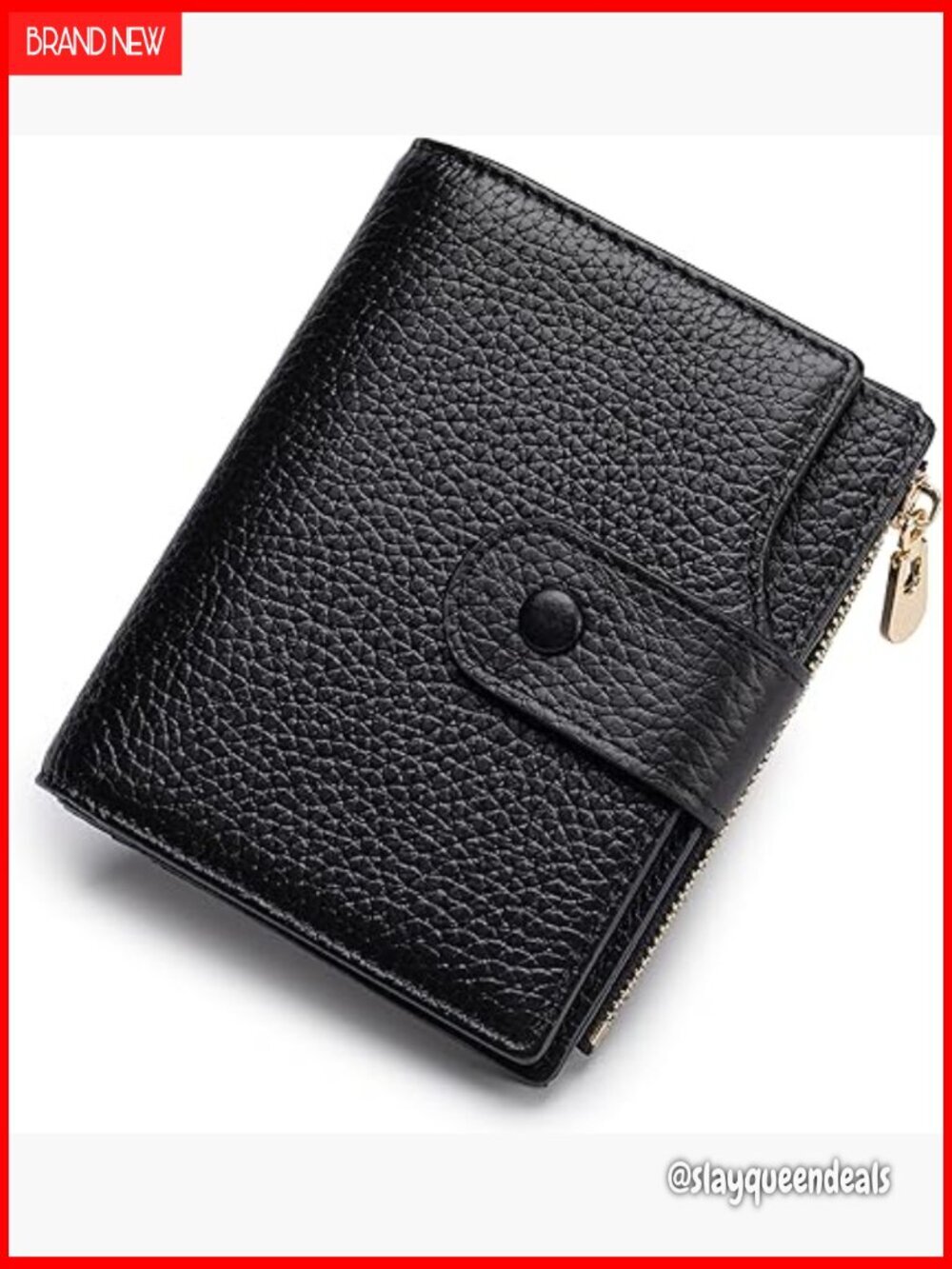 Genuine Leather RFID Blocking Bifold Wallet with Zipper Pocket